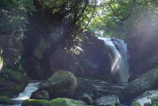 熊本県　夏の夫婦滝 熊本県,熊本,九州の写真素材