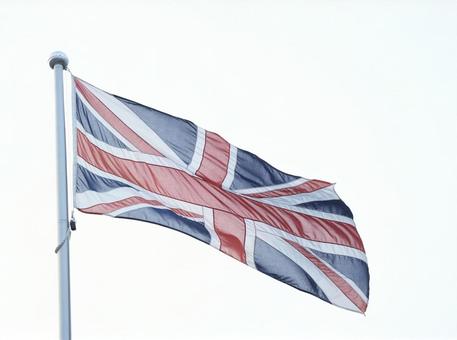 風にはためくイギリス国旗 風にはためくイギリス国旗の写真