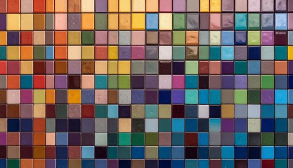 カラフルなモザイクタイルのテクスチャ カラフルなモザイクタイルのテクスチャの写真