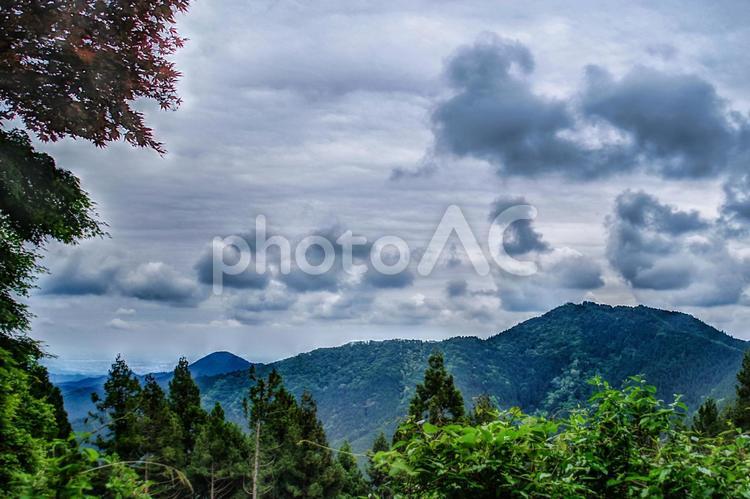 山の風景 武蔵御岳山,山,空の写真素材