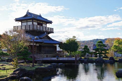 秋晴れの下の池田城 秋晴れの下の池田城 池田城,天守閣,展望台の写真素材
