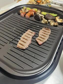焼肉 焼肉,プレート,牛肉の写真素材