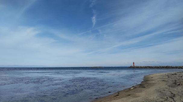 秋の灯台 灯台,海,海岸の写真素材