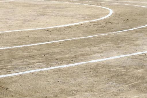 運動会　白線を引いたグラウンド 運動会,体育大会,体育祭の写真素材