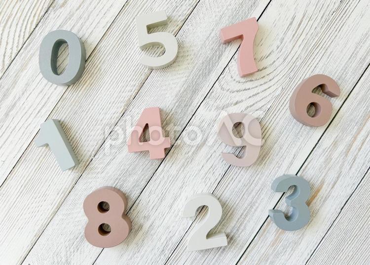 数字のモチーフ 数字,数,1〜9の写真素材