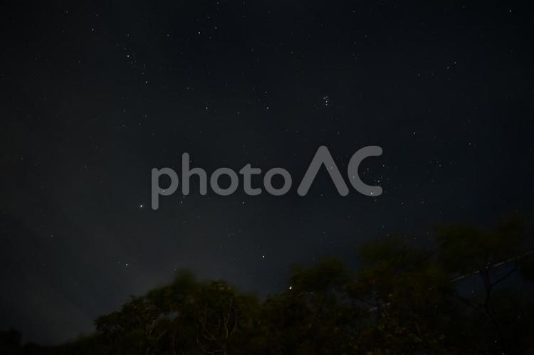 山キャンプでの夜の星空 星空,夜空,夜景の写真素材