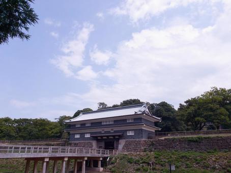 金沢・尾山神社から望む鼠多門と鼠多門橋 金沢,石川県,尾山神社の写真素材