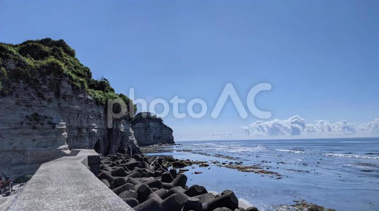 地学と海洋のマリアージュ 海,空,千葉の写真素材