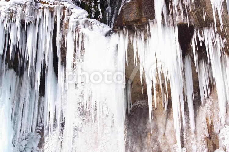 結氷の七条大滝 七条大滝,水,景色の写真素材