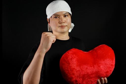 心を持つ男性の決意 心を持つ男性の決意 男性,心臓,赤色の写真素材