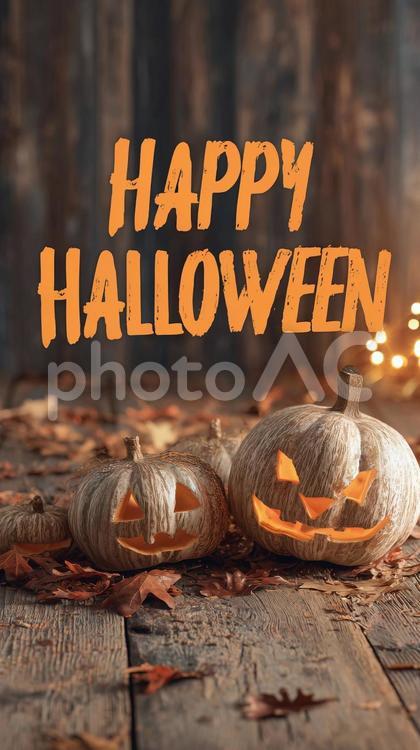 秋を彩るハロウィンかぼちゃと温かな光 ハロウィン,かぼちゃ,光るの写真素材