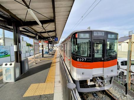Photo, sanyo electric railway, train line, 6000 series, 