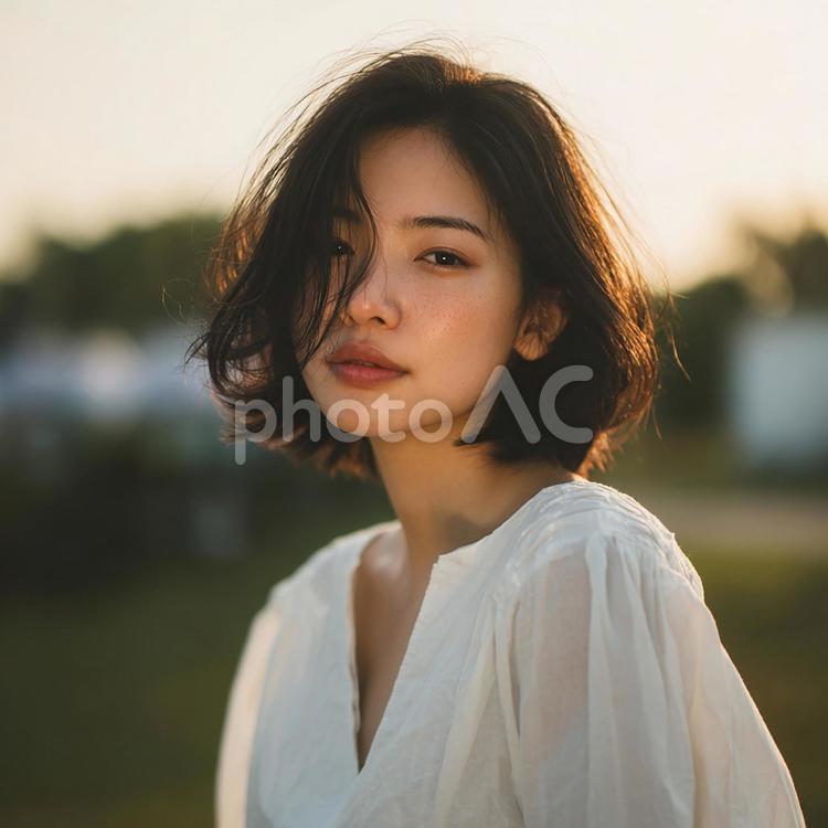 自然体で美しいアジア人女性 女性,アジア人,若いの写真素材