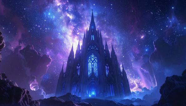 銀河の輝きに包まれた幻想の大聖堂 銀河の輝きに包まれた幻想の大聖堂の写真