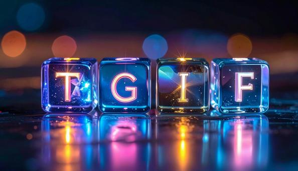 TGIFの文字が書かれたブロック TGIFの文字が書かれたブロックの写真