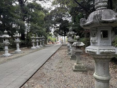 息栖神社　参道　灯籠 息栖神社,東国三社,茨城県の写真素材