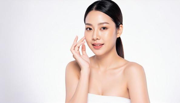 美容イメージの女性 白背景 美容イメージの女性 白背景の写真