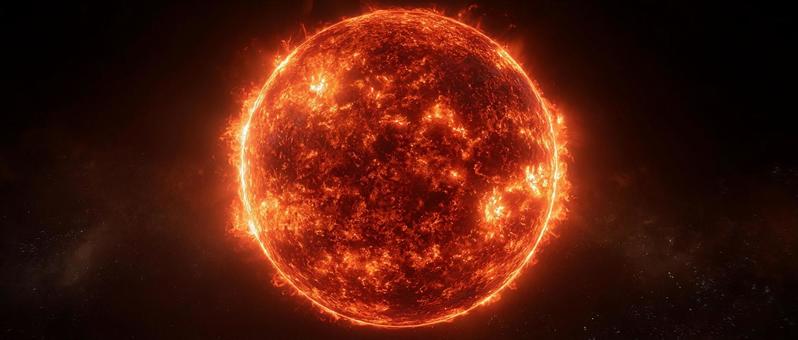 宇宙に輝く巨大な太陽 宇宙に輝く巨大な太陽の写真