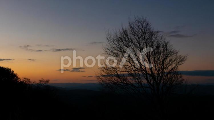 寂しさと夕景 夕景,寂しさ,黄昏の写真素材