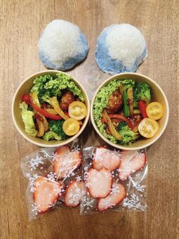 洗い物ゼロ弁当 遠足,簡単,フルーツの写真素材