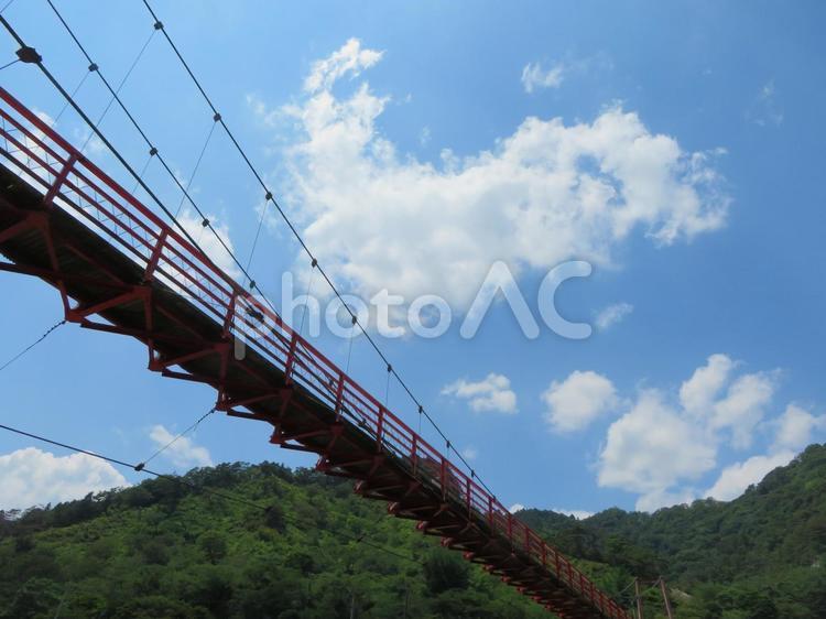 矢祭町あゆのつり橋 あゆのつり橋,矢祭町,福島県の写真素材
