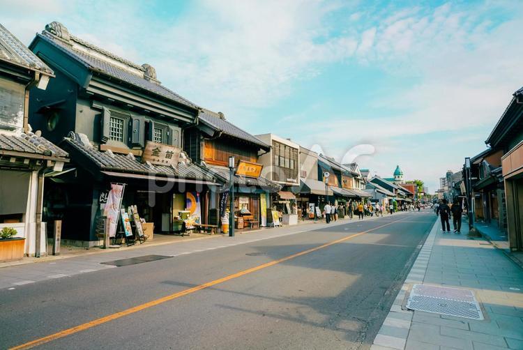 【埼玉】川越駅周辺の街並み 埼玉,川越,小江戸の写真素材