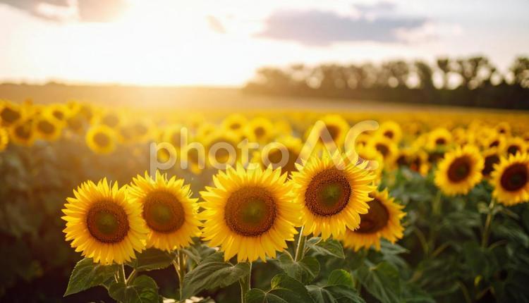 ひまわり畑 02 向日葵,ひまわり,畑の写真素材
