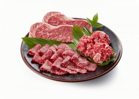 国産牛肉 (ステーキ、焼肉、切り落とし) 国産牛肉 (ステーキ、焼肉、切り落とし) 牛肉,盛り合わせ,切り落としの写真素材