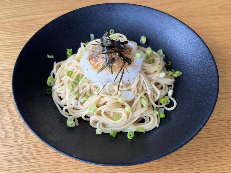 手作り・なめ茸だいこんおろしパスタ２ パスタ,スパゲッティ,和風パスタの写真素材