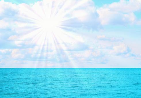 青空と太陽がまぶしい真夏の爽快な空模様 青空と太陽がまぶしい真夏の爽快な空模様 夏,夏空,太陽の写真素材