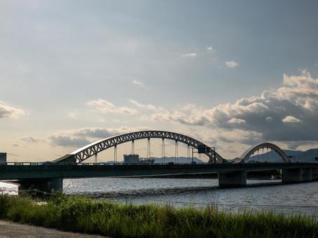 旭橋 旭橋,太田川,広島市の写真素材