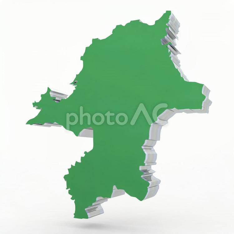 福岡県（緑：右25度） 福岡県,福岡市,立体の写真素材