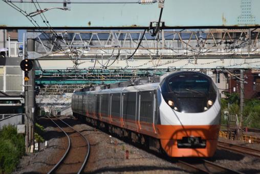 Ｅ657系オレンジパシーモン　柏 e657系,常磐線,ひたち号の写真素材