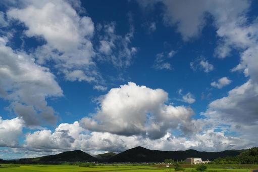 田園と夏の空 田園と夏の空の写真