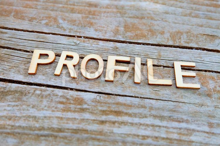 profileの文字 profile,アルファベット,パステルの写真素材