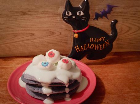 ハロウィン風、目玉パンケーキ1 ハロウィン風、目玉パンケーキ1 パンケーキ,ハロウィン,映えスイーツの写真素材