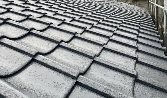 コンクリート瓦塗装後のイメージ① 瓦,コンクリート,塗装の写真素材