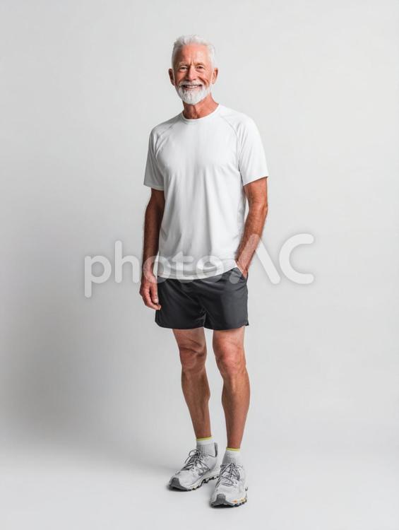 フィットネス服を着た男性の全身姿 男性,ファッション,フィットネスの写真素材
