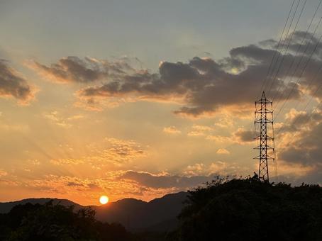 きれいな夕焼け空 夕焼け,夕日,空の写真素材
