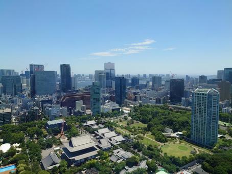 東京タワーから見た景色 東京タワーから見た景色 街並み,東京,自然の写真素材