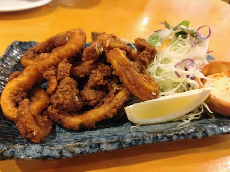 イカの唐揚げ イカの唐揚げ ランチ,おいしい,ご飯の写真素材