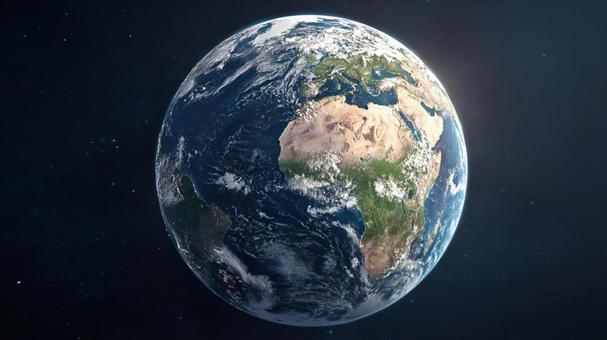 広大な宇宙に輝く青い地球 広大な宇宙に輝く青い地球の写真