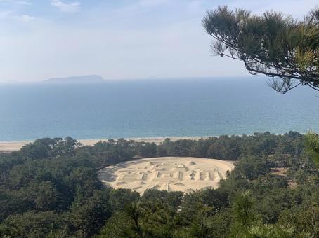 観音寺　寛永通宝 観音寺市,寛永通宝,砂絵の写真素材