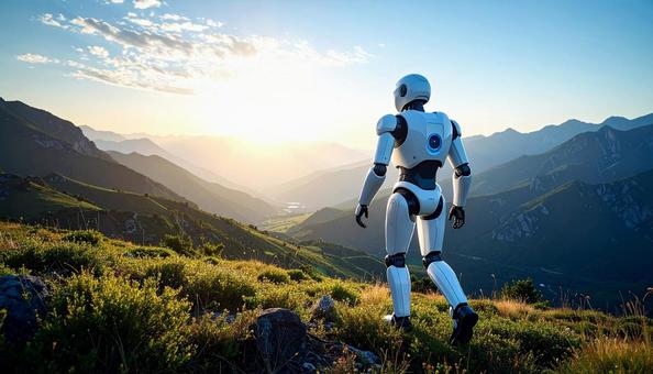 二足歩行のロボットの写真