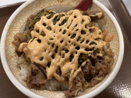 めんたいマヨ牛丼 めんたいマヨ牛丼 牛,料理,グルメの写真素材