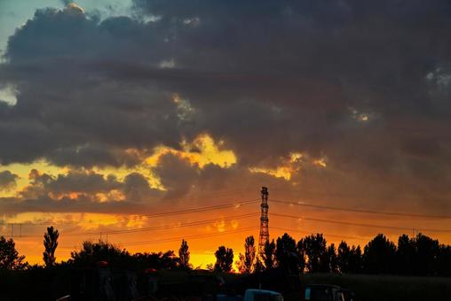 夕焼け 2025/8/3 夕焼け 2025/8/3 夕焼け,夕暮れ,夕方の写真素材