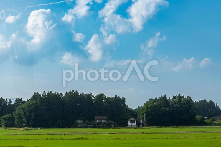 田舎の風景 青空,晴れ,夏の写真素材