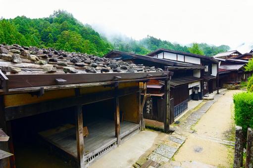 情緒漂う妻籠宿の風景 情緒漂う妻籠宿の風景 妻籠,宿場町,旅籠の写真素材