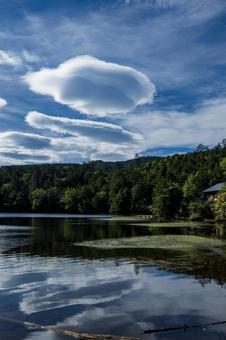 照片, 鏡頭雲, 白駒池, 池塘, 