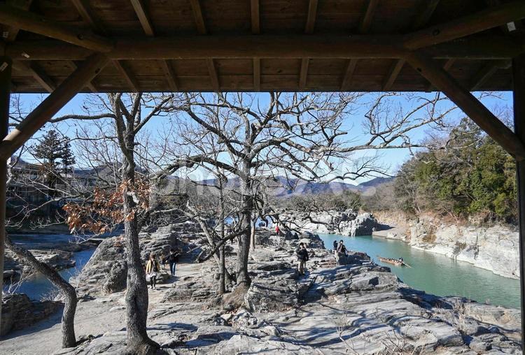 長瀞石畳から見た風景 長野,石畳,埼玉の写真素材